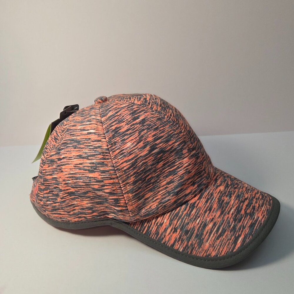 NWT - Tek Gear Lightweight Women's Adjustable Cap - Orange/Black Marled Pattern